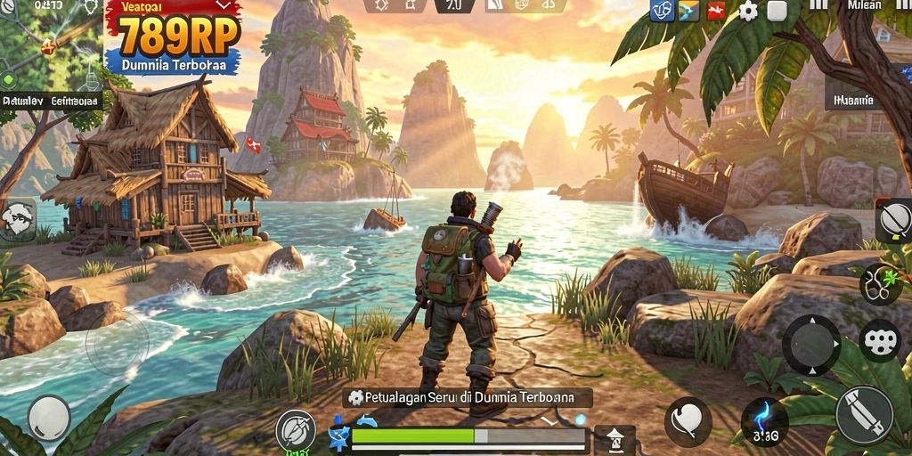 Gameplay seru 789RP dalam dunia terbuka yang luas.
