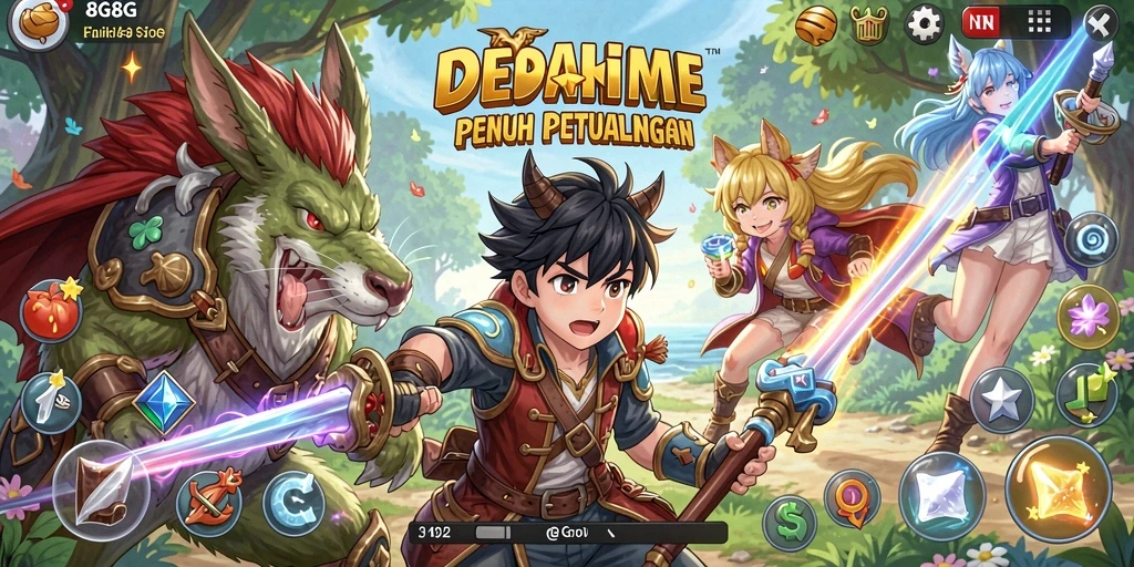 Tampilan gameplay yang menakjubkan dalam dunia anime.