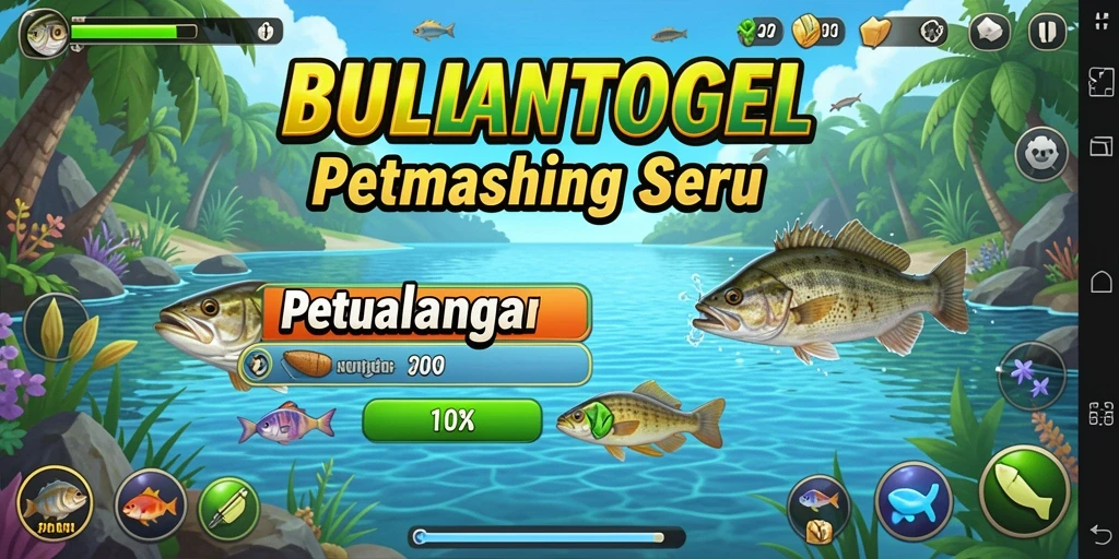 Tampilan seru gameplay <strong>BULANTOGEL</strong> saat memancing ikan beragam.