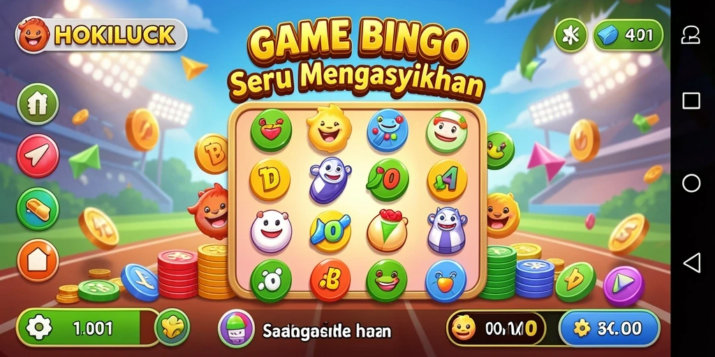 Gameplay seru HOKILUCK dengan suasana Bingo yang meriah.