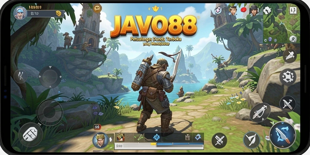 Tampilan gameplay yang menampilkan petualangan di dunia terbuka JAVO88.