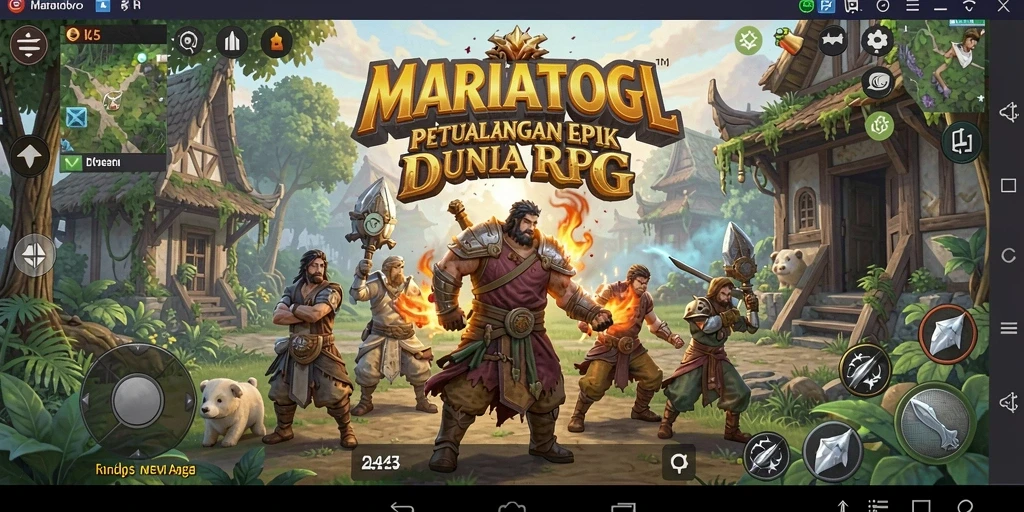 Screenshot utama MARIATOGL menampilkan aksi seru dalam pertempuran RPG.