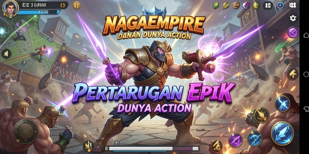Tangkapan layar menampilkan pertarungan seru dalam NAGAEMPIRE.