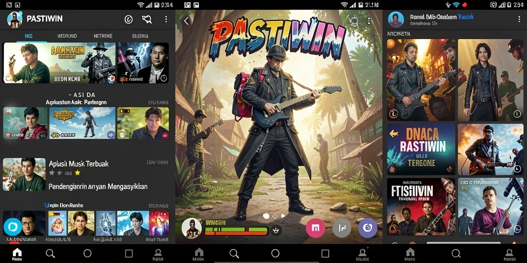 Menampilkan gameplay PASTIWIN yang interaktif dan menyenangkan dengan berbagai fitur musik.