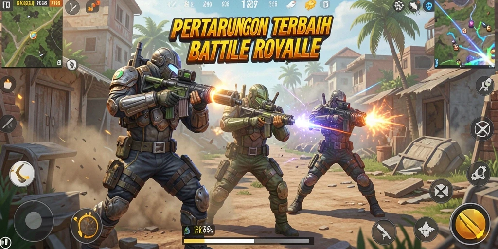 Gameplay seru dengan aksi battle royale yang mendebarkan.
