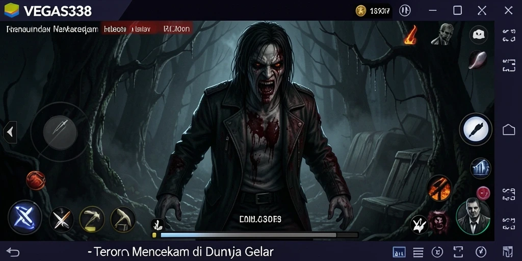 Screenshot gameplay VEGAS338 menunjukkan suasana mencekam dan menegangkan.