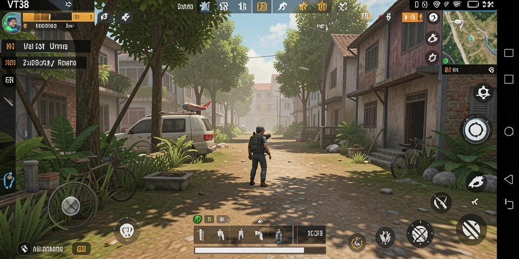 Gameplay VT38 yang menggambarkan interaksi sosial dan pengelolaan sumber daya.