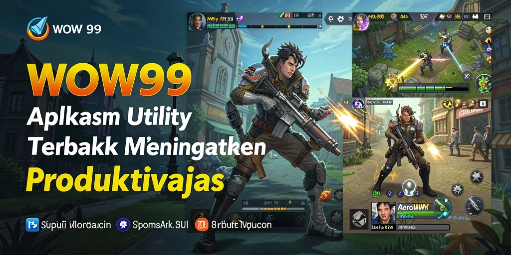Tampilan menarik dari aplikasi WOW99 dengan berbagai fitur Utility.